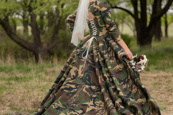 camo wedding dress