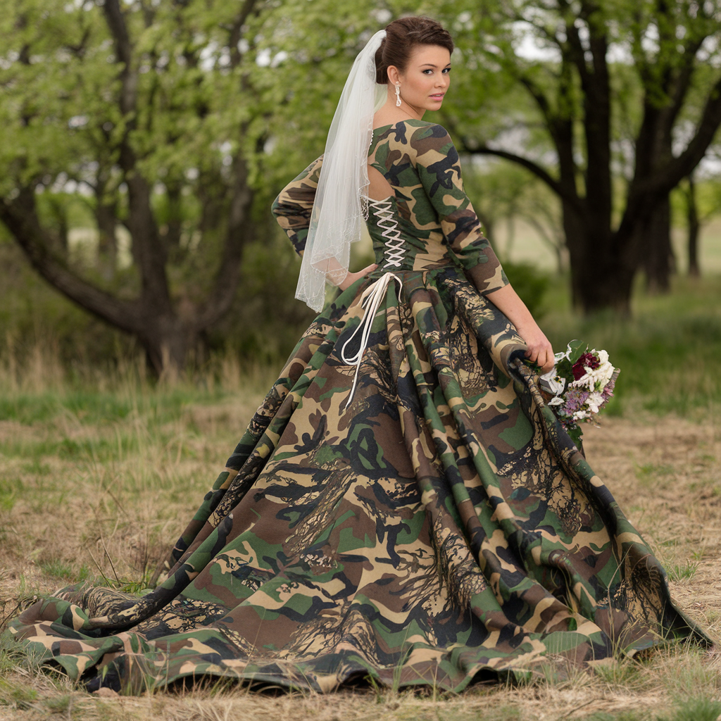 camo wedding dress